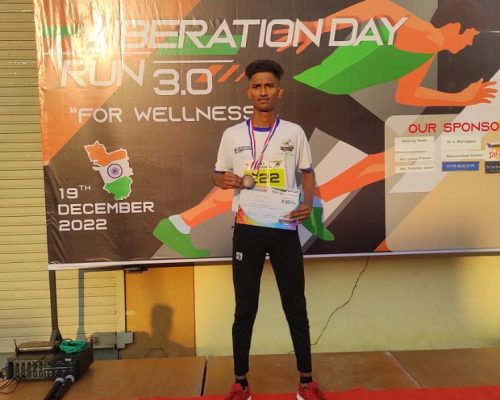 Yash kerkar - sixth at 10 km run Agnel